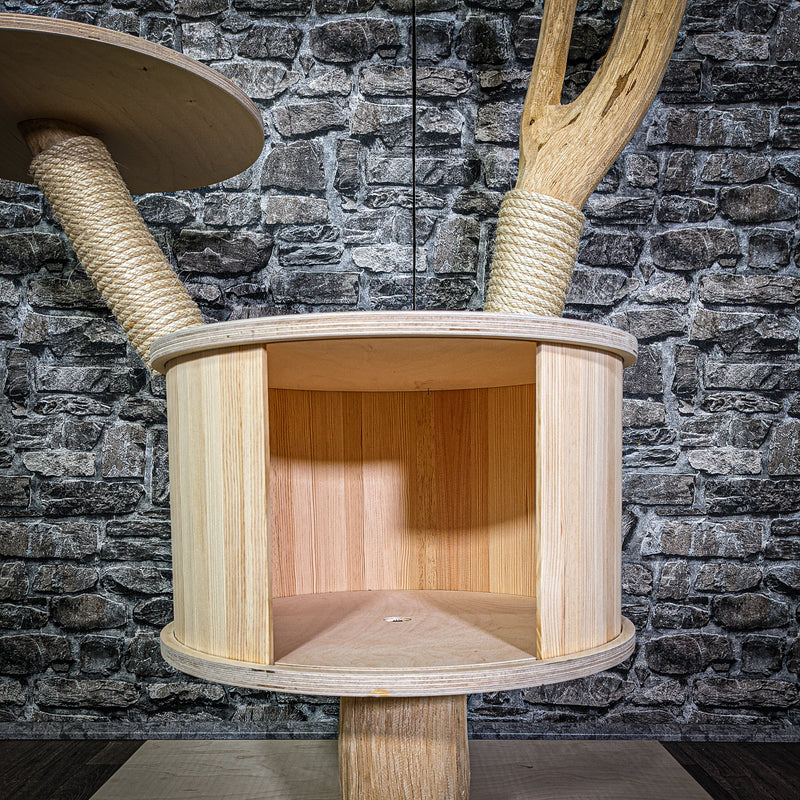Naturkratzbaum 146 cm hoch Kratzbaum Natur Holz Design 2918 Katzenbaum