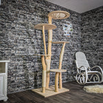 Naturkratzbaum 2921 Kratzbaum Natur Holz Design 195 cm hoch Katzenbaum