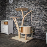 Naturkratzbaum 123 cm hoch Kratzbaum Natur Holz Design 2939 Katzenbaum