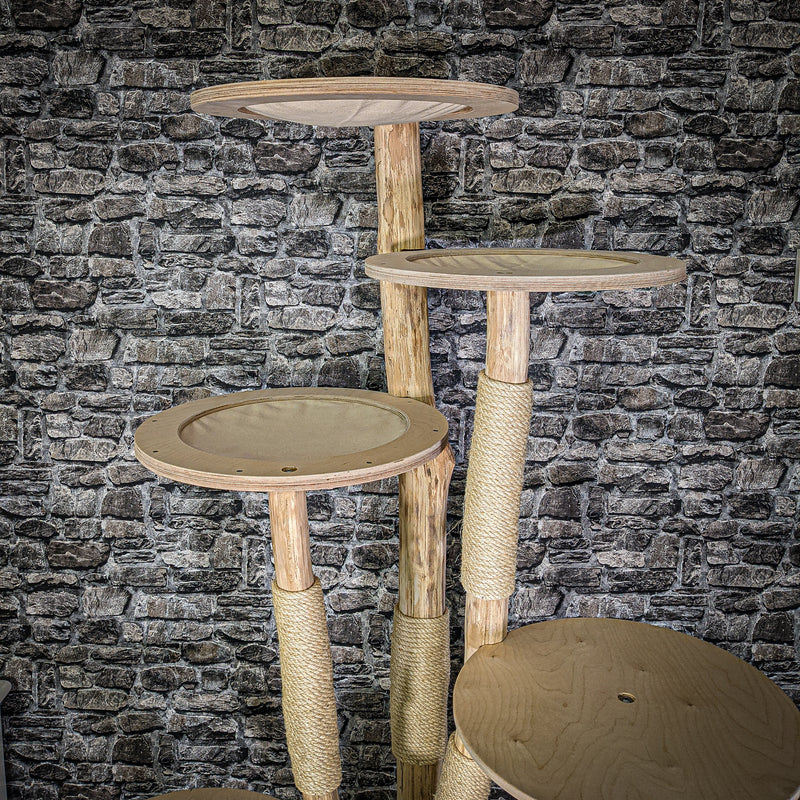 Naturkratzbaum 2944 Kratzbaum Natur Holz Design 216 cm hoch Katzenbaum
