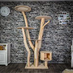 Naturkratzbaum 2948 Kratzbaum Natur Holz Design 204 cm hoch Katzenbaum