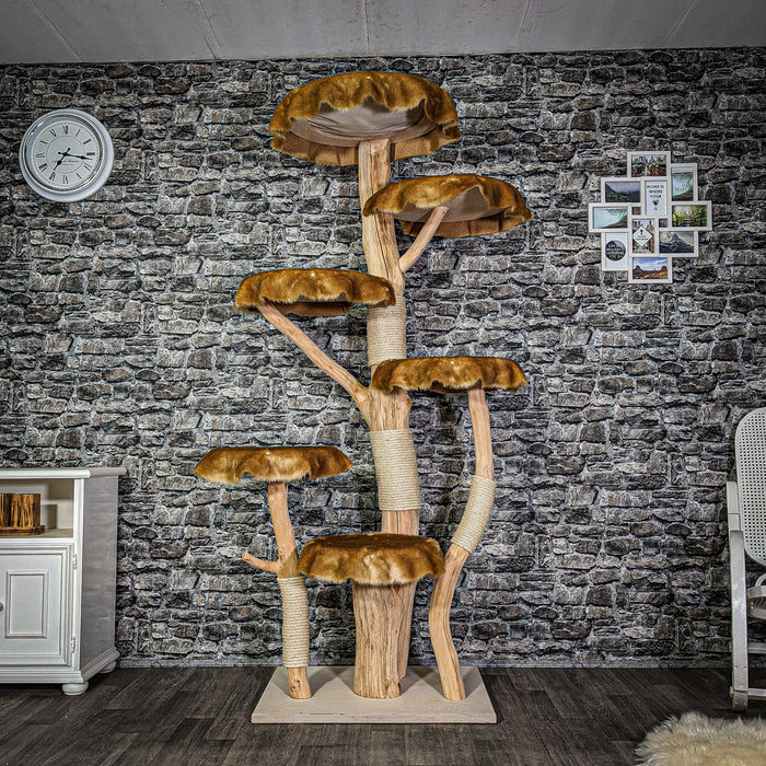 Naturkratzbaum 2954 Kratzbaum Natur Holz Design 205 cm hoch Katzenbaum