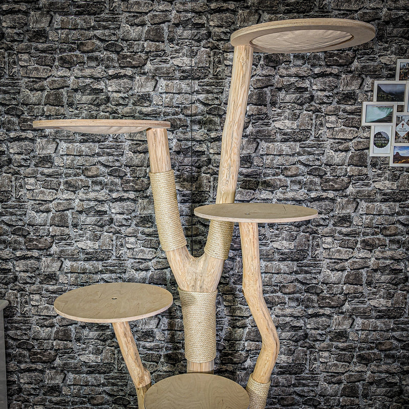 Naturkratzbaum 209 cm hoch Kratzbaum Natur Holz Design 2956 Katzenbaum