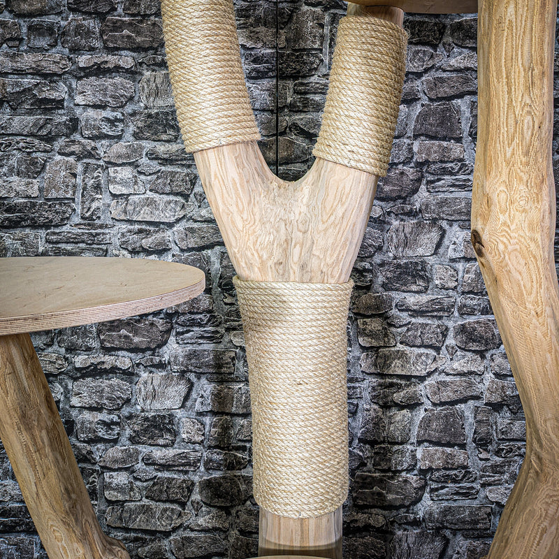 Naturkratzbaum 209 cm hoch Kratzbaum Natur Holz Design 2956 Katzenbaum