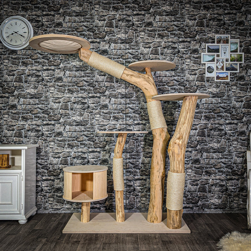 RESERVIERT Naturkratzbaum 180 cm hoch Kratzbaum Natur Holz Design 2961 Katzenbaum