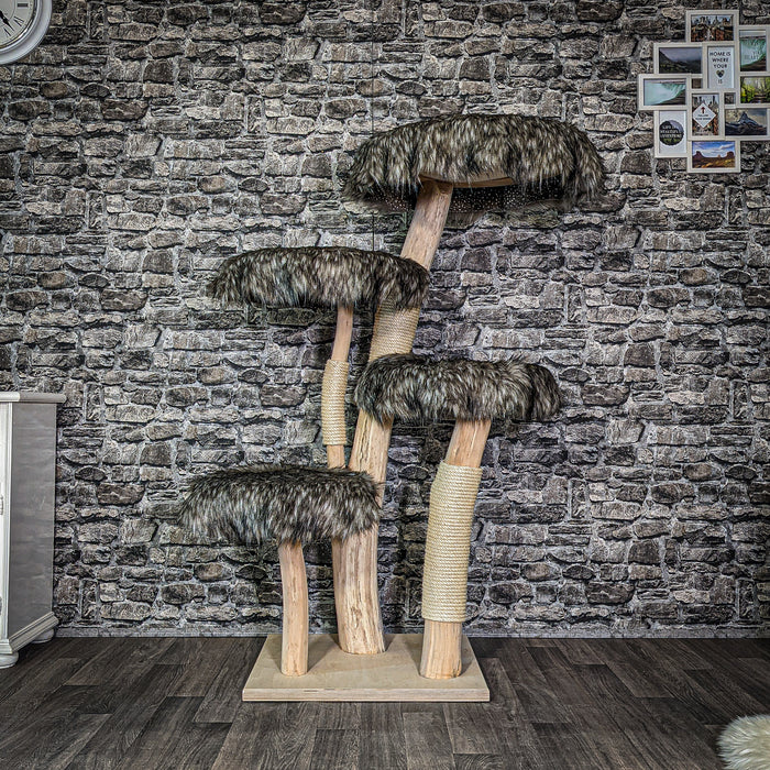 Naturkratzbaum 2967 Kratzbaum Natur Holz Design 143 cm hoch Katzenbaum