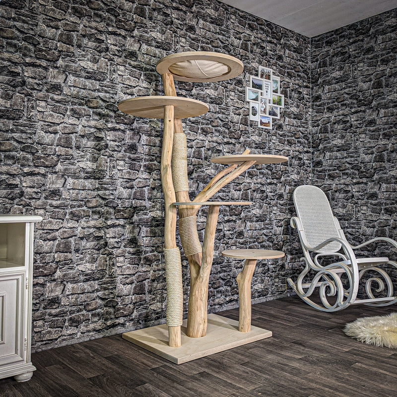 Naturkratzbaum 2978 Kratzbaum Natur Holz Design 176 cm hoch Katzenbaum