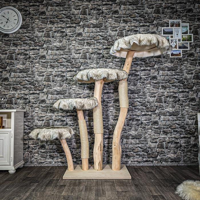 Naturkratzbaum 2980 Kratzbaum Natur Holz Design 155 cm hoch Katzenbaum