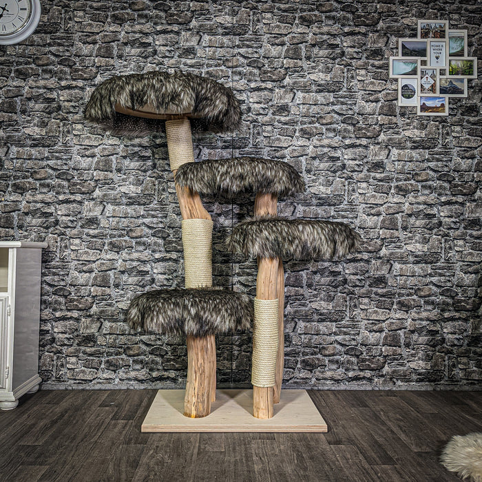 Naturkratzbaum 3003 Kratzbaum Natur Holz Design 145 cm hoch Katzenbaum