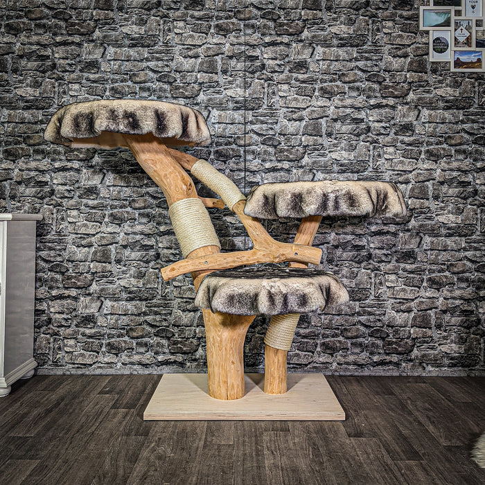 Naturkratzbaum 3004 Kratzbaum Natur Holz Design 120 cm hoch Katzenbaum