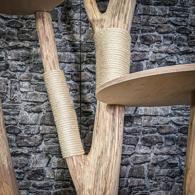 Naturkratzbaum 3005 Kratzbaum Natur Holz Design 205 cm hoch Katzenbaum