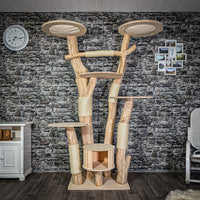 Naturkratzbaum 3007 Kratzbaum Natur Holz Design 205 cm hoch Katzenbaum