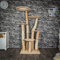 Naturkratzbaum 3010 Kratzbaum Natur Holz Design 174 cm hoch Katzenbaum