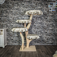 Naturkratzbaum 3014 Kratzbaum Natur Holz Design 145 cm hoch Katzenbaum