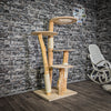 Naturkratzbaum 3019 Kratzbaum Natur Holz Design 144 cm hoch Katzenbaum