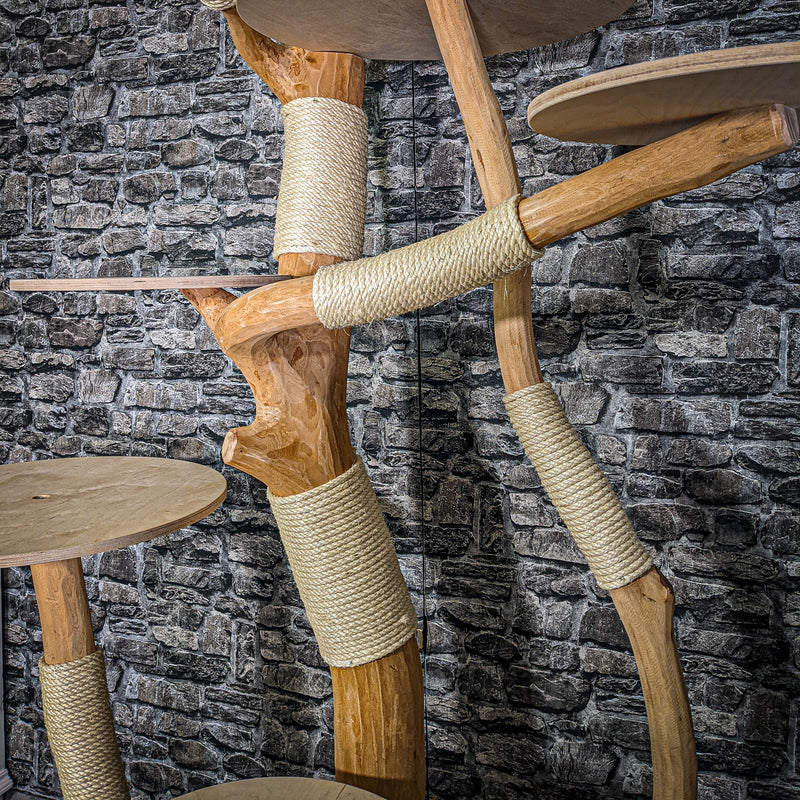 Naturkratzbaum 3026 Kratzbaum Natur Holz Design 226 cm hoch Katzenbaum