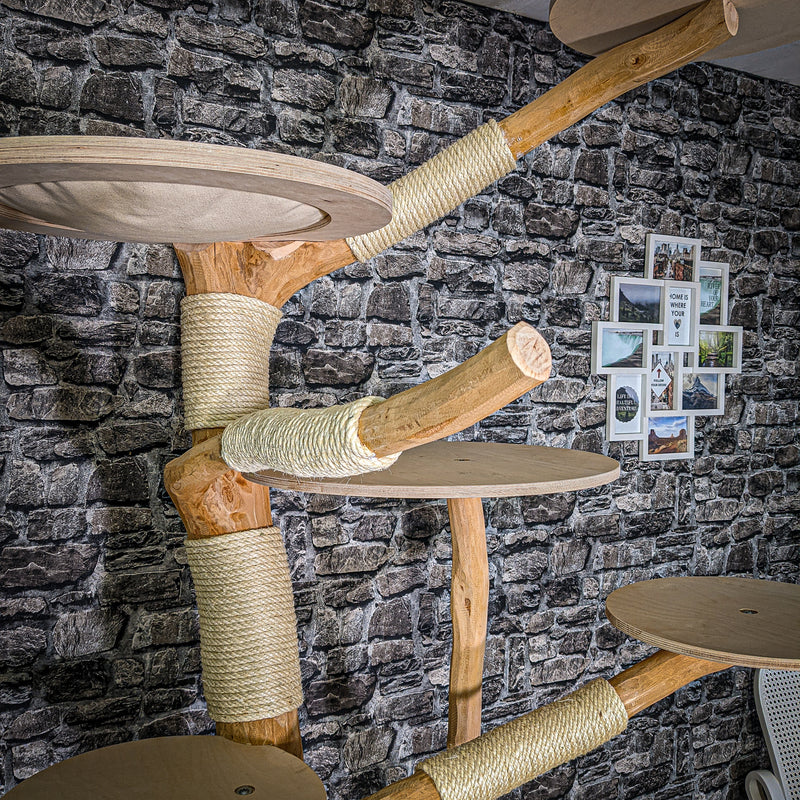 Naturkratzbaum 3026 Kratzbaum Natur Holz Design 226 cm hoch Katzenbaum