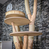 Naturkratzbaum 3028 Kratzbaum Natur Holz Design 200 cm hoch Katzenbaum