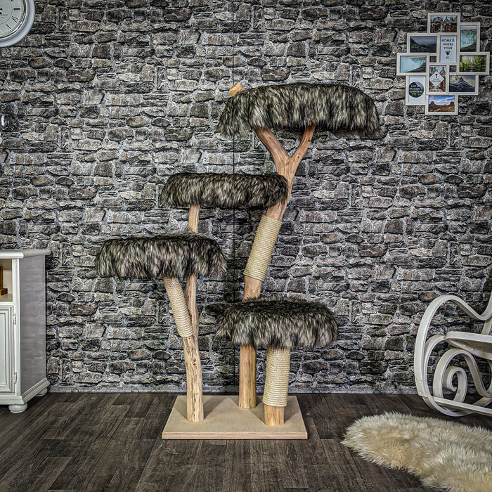 Naturkratzbaum 3032 Kratzbaum Natur Holz Design 160 cm hoch Katzenbaum