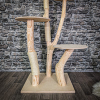 Naturkratzbaum 3040 Kratzbaum Natur Holz Design 150 cm hoch Katzenbaum