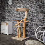 Naturkratzbaum 3046 Kratzbaum Natur Holz Design 125 cm hoch Katzenbaum