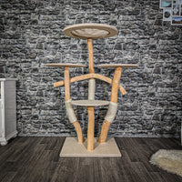 Naturkratzbaum 3071 Kratzbaum Natur Holz Design 130 cm hoch Katzenbaum