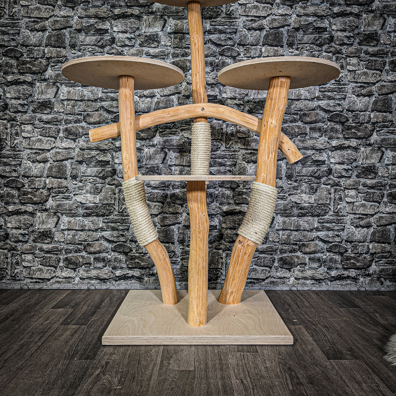 Naturkratzbaum 3071 Kratzbaum Natur Holz Design 130 cm hoch Katzenbaum