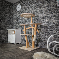 Naturkratzbaum 3071 Kratzbaum Natur Holz Design 130 cm hoch Katzenbaum