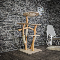 Naturkratzbaum 3071 Kratzbaum Natur Holz Design 130 cm hoch Katzenbaum