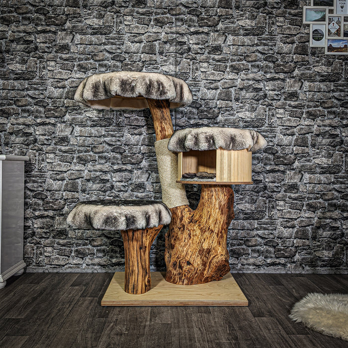 Naturkratzbaum 3072 Kratzbaum Natur Holz Design 120 cm hoch Katzenbaum