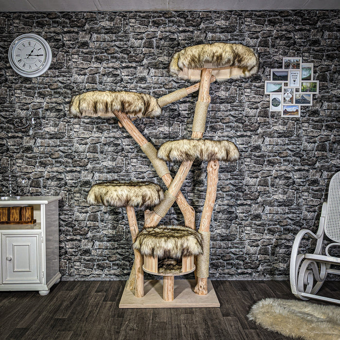 Naturkratzbaum 3077 Kratzbaum Natur Holz Design 191 cm hoch Katzenbaum