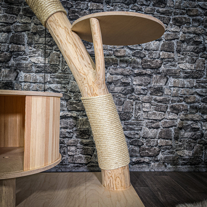 Naturkratzbaum 3086 Kratzbaum Natur Holz Design 183 cm hoch Katzenbaum