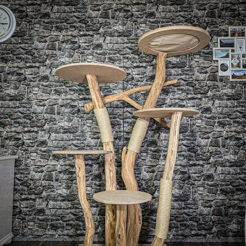Naturkratzbaum 3098 Kratzbaum Natur Holz Design 174 cm hoch Katzenbaum
