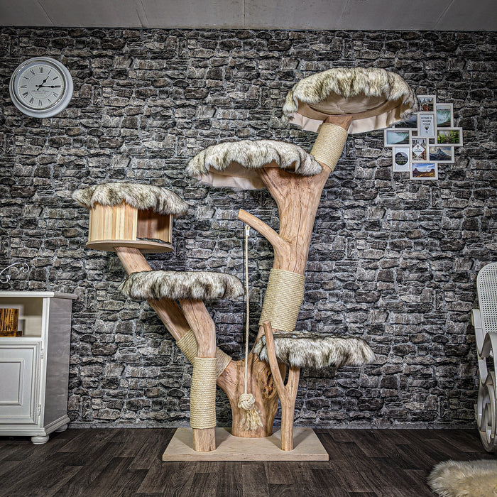 Naturkratzbaum 3110 Kratzbaum Natur Holz Design 180 cm hoch Katzenbaum