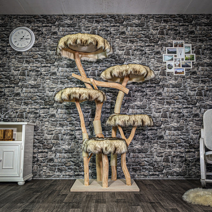 Naturkratzbaum 3136 Kratzbaum Natur Holz Design 175 cm hoch Katzenbaum