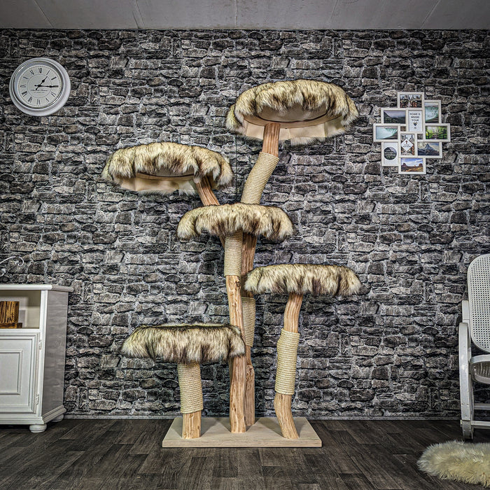 Naturkratzbaum 3140 Kratzbaum Natur Holz Design 175 cm hoch Katzenbaum