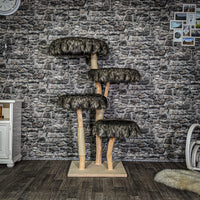 Naturkratzbaum 3151 Kratzbaum Natur Holz Design 145 cm hoch Katzenbaum