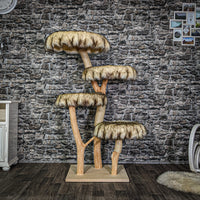 Naturkratzbaum 3154 Kratzbaum Natur Holz Design 145 cm hoch Katzenbaum