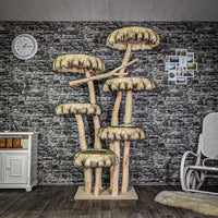 Naturkratzbaum 3157 Kratzbaum Natur Holz Design 205 cm hoch Katzenbaum