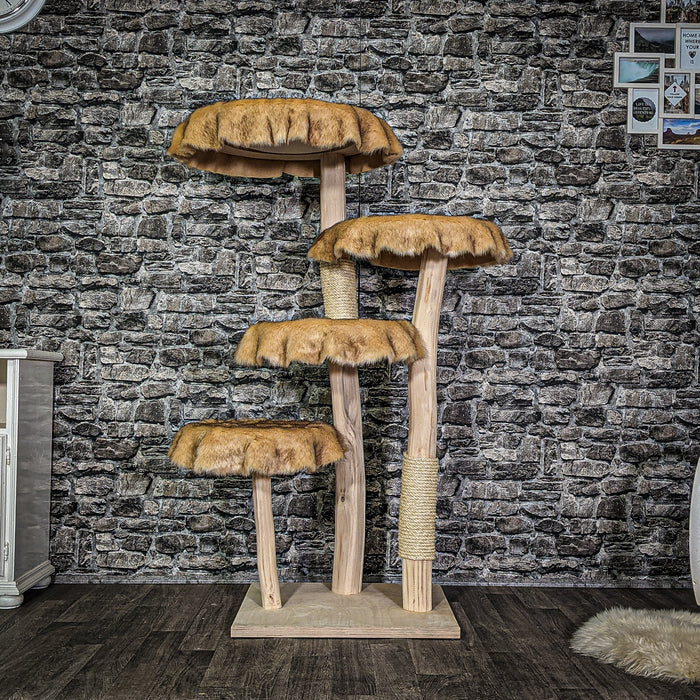 Naturkratzbaum 3163 Kratzbaum Natur Holz Design 145 cm hoch Katzenbaum