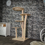 Naturkratzbaum 3163 Kratzbaum Natur Holz Design 145 cm hoch Katzenbaum