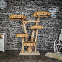 Naturkratzbaum 3164 Kratzbaum Natur Holz Design 155 cm hoch Katzenbaum