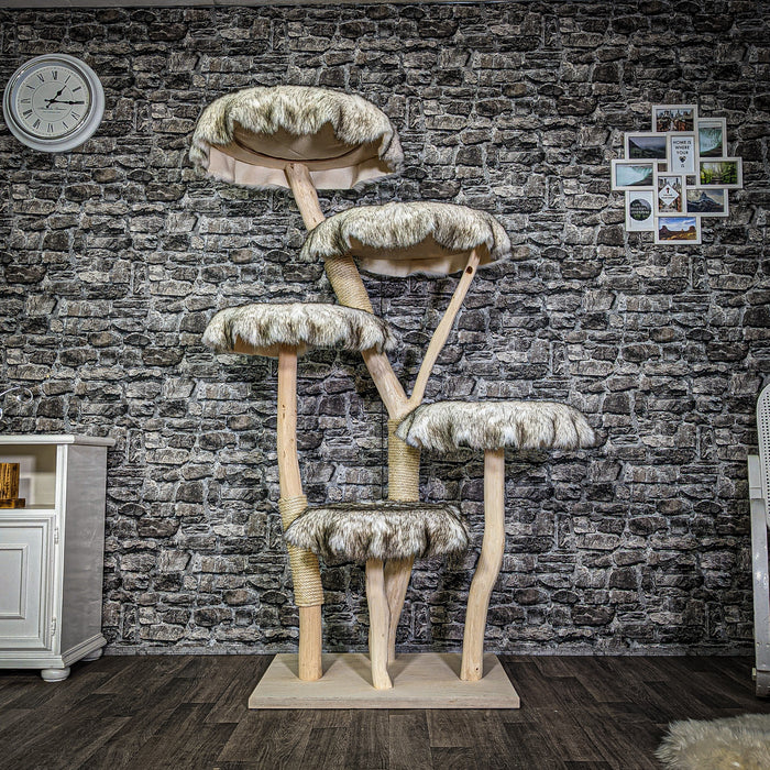 RESERVIERT + ÄNDERUNGEN - Naturkratzbaum 3179 Kratzbaum Natur Holz Design 175 cm hoch Katzenbaum