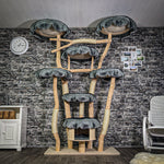 Naturkratzbaum 3218 Kratzbaum Natur Holz Design 220 cm hoch Katzenbaum