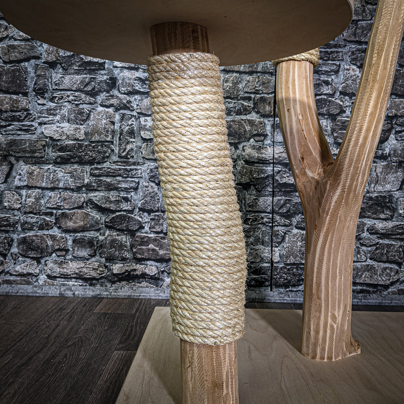 Naturkratzbaum 3219 Kratzbaum Natur Holz Design 145 cm hoch Katzenbaum