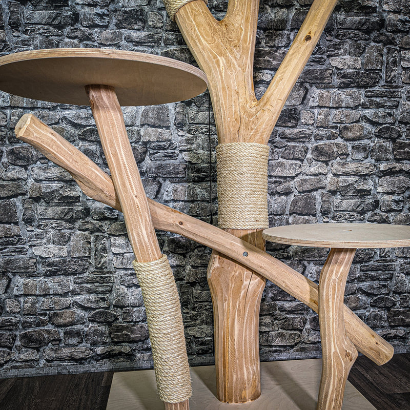 Naturkratzbaum 3226 Kratzbaum Natur Holz Design 192 cm hoch Katzenbaum