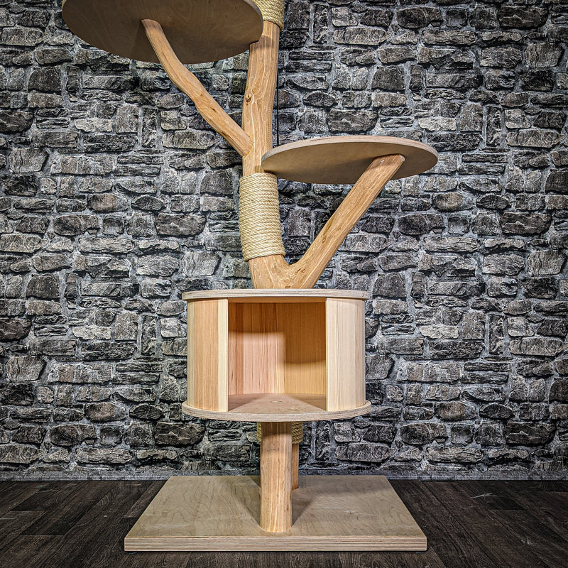 Naturkratzbaum 3242 Kratzbaum Natur Holz Design 160 cm hoch Katzenbaum