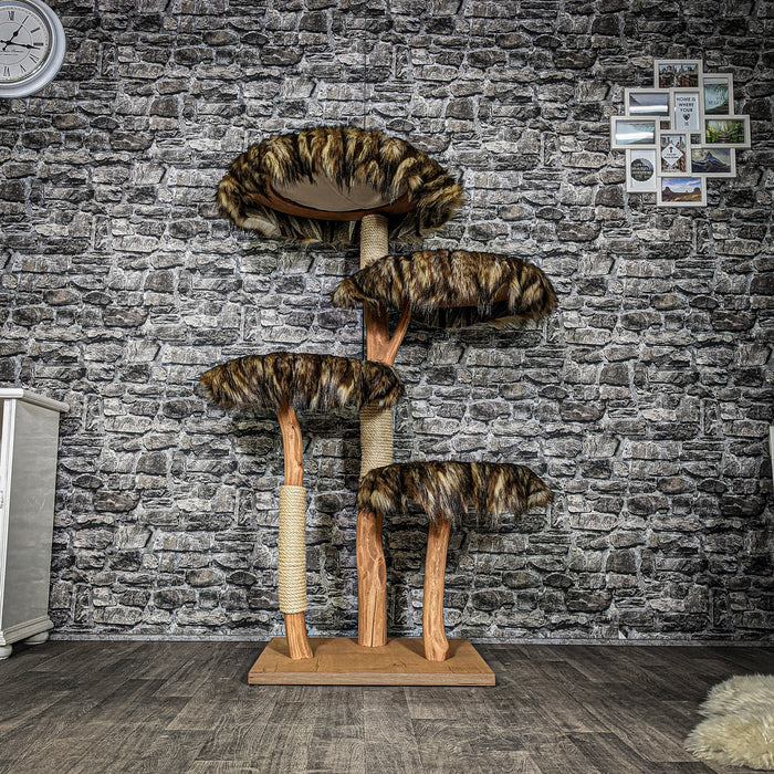 RESERVIERT + ÄNDERUNG - Naturkratzbaum 3253 Kratzbaum Natur Holz Design 143 cm hoch Katzenbaum