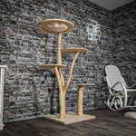 Naturkratzbaum 3259 Kratzbaum Natur Holz Design 146 cm hoch Katzenbaum