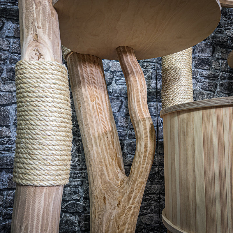 Naturkratzbaum 3279 Kratzbaum Natur Holz Design 190 cm hoch Katzenbaum